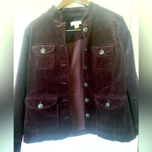 Christopher & Banks dark purple corduroy jacket size M